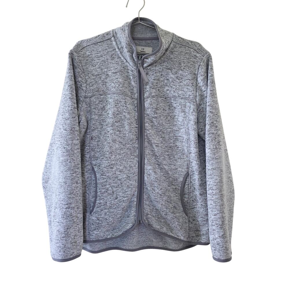 Thread & Supply Heather Gray Full Zip Fleece Jacket Women Size XL Lightweight